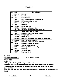 Giáo án Tổng hợp các môn Lớp 3 - Tuần 31 - Nguyễn Thị Mai
