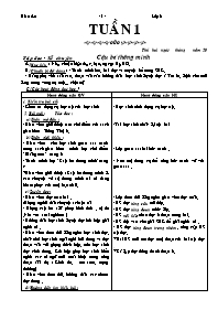 Giáo án dạy học Lớp 3 - Tuần 01