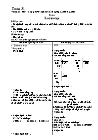 Giáo án dạy học môn Toán Lớp 3 - Tuần 31 - Bài: Luyện tập (Lớp 3A, Tiết 2)