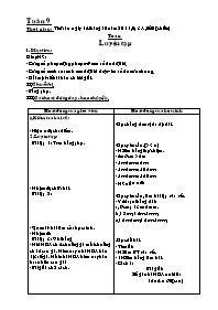 Giáo án dạy học môn Toán Lớp 3 - Tuần 9 - Bài Luyện tập (Lớp 3A, Tiết 2)