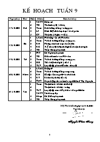 Giáo án Tổng hợp các môn Lớp 3 - Tuần 9 - Nguyễn Phước Trang