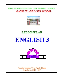 Lesson plan English 3 - Schoolyear 2016-2017 