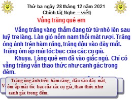 Bài giảng môn Tiếng Việt 3 - Tuần 17, Bài: Vầ