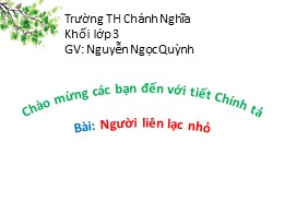 Bài giảng Tiếng Việt Lớp 3 - Tuần 14: Nghe vi