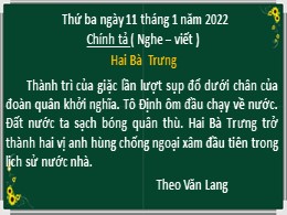 Bài giảng Tiếng Việt Lớp 3 - Tuần 19, Bài: Hai Bà Trưng - Năm học 2021-2022