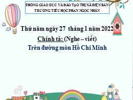 Bài giảng Tiếng Việt Lớp 3 - Tuần 20, Bài: Tr