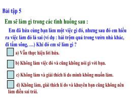 Bài giảng Đạo đức Lớp 3 - Bài 3: Tự làm lấy v