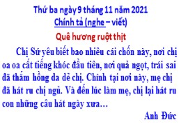 Bài giảng Tiếng Việt 3 - Tuần 10, Bài: Quê hư