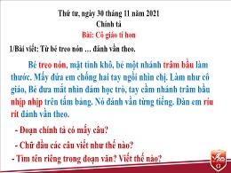 Bài giảng Tiếng Việt 3 - Tuần 2, Bài: Cô giáo