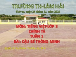 Bài giảng Tiếng Việt Lớp 3 - Tuần 1, Bài: Cậu