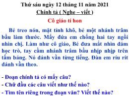 Bài giảng Tiếng Việt Lớp 3 - Tuần 2, Bài: Cô 