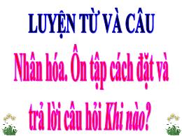 Bài giảng Luyện từ và câu Khối 3 - Tuần 19: N