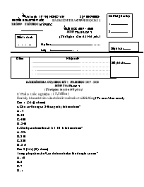 Bài kiểm tra cuối học kì 1 môn Toán Lớp 3 - N