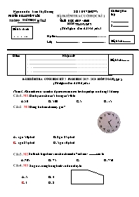 Bài kiểm tra cuối học kì 1 môn Toán Lớp 3 - N