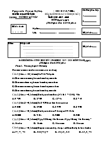 Bài kiểm tra cuối học kì 2 môn Toán Lớp 3 - N