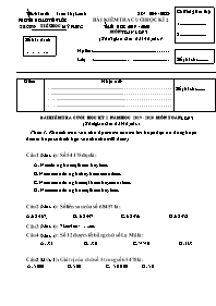 Bài kiểm tra cuối học kì 2 môn Toán Lớp 3 - N