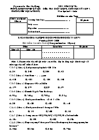 Bài kiểm tra cuối học kì I môn Toán Lớp 3 - N