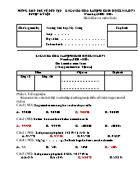 Đề kiểm tra chất lượng cuối học kì II môn Toá
