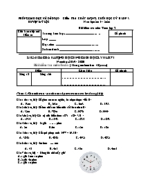 Đề kiểm tra chất lượng cuối học kỳ II môn Toá