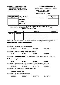 Đề kiểm tra cuối học kỳ II môn Toán Lớp 3 - N