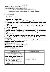 Giáo án Công nghệ Lớp 3 - Tuần 13 - Chủ đề 1: