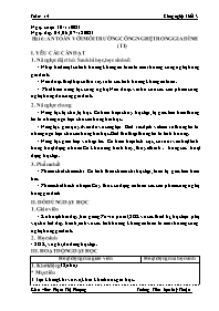 Giáo án Công nghệ Lớp 3 - Tuần 14 - Bài 6: An