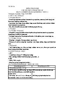 Giáo án Công nghệ Lớp 3 - Tuần 26 - Bài 9: Là