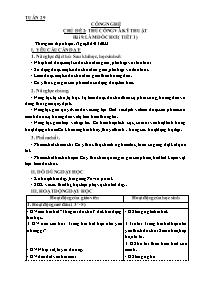 Giáo án Công nghệ Lớp 3 - Tuần 29 - Chủ đề 2: