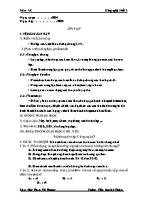 Giáo án Công nghệ Lớp 3 - Tuần 34: Ôn tập - N