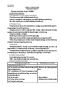 Giáo án Công nghệ Lớp 3 - Tuần 34: Ôn tập (Ti
