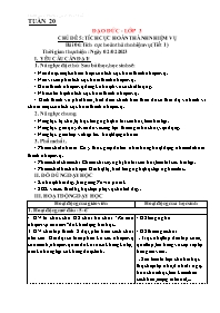 Giáo án Đạo đức Lớp 3 - Tuần 20 - Chủ đề 5: T