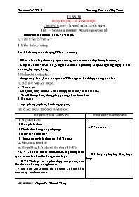Giáo án Hoạt động trải nghiệm Lớp 3 - Tuần 30