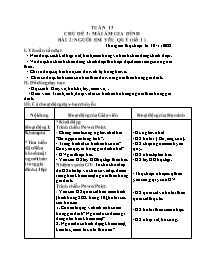 Giáo án Mĩ thuật Lớp 3 - Tuần 13 - Bài 2: Ngư