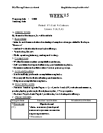 Giáo án Tiếng Anh Lớp 3 - Week 15 - Period 57