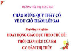 Bài giảng Hoạt động trải nghiệm 3 (Kết nối tr