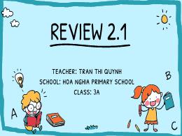 Bài giảng Tiếng Anh 3 (Global Success) - Revi