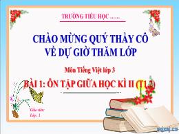 Bài giảng Tiếng Việt 3 (Kết nối tri thức) - B