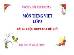 Bài giảng Tiếng Việt 3 (Kết nối tri thức) - B