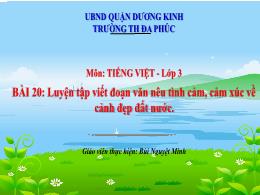 Bài giảng Tiếng Việt 3 (Kết nối tri thức) - B