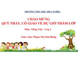 Bài giảng Tiếng Việt 3 (Kết nối tri thức) - B