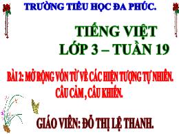 Bài giảng Tiếng Việt 3 (Kết nối tri thức) - T