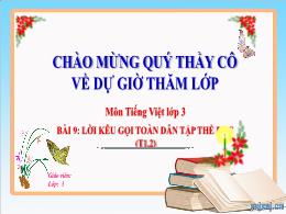 Bài giảng Tiếng Việt Lớp 3 (Kết nối tri thức)