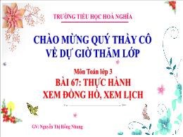 Bài giảng Toán 3 (Kết nối tri thức) - Bài 67: