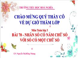 Bài giảng Toán 3 (Kết nối tri thức) Bài 70: N