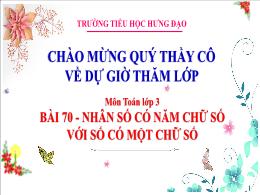 Bài giảng Toán 3 (Kết nối tri thức) - Bài 70: