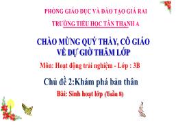 Bài giảng Hoạt động trải nghiệm 3 (Kết nối tr
