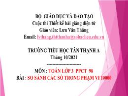 Bài giảng Toán 3 - Bài: So sánh các số trong 