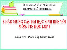 Bài giảng Tin học 3 - Bài 5: Sử dụng bàn phím
