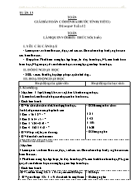 Giáo án các môn Lớp 3 - Tuần 13 - Đoàn Thị Th