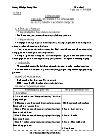 Giáo án Công nghệ 3 - Chủ đề 1, Bài 1: Tự nhi